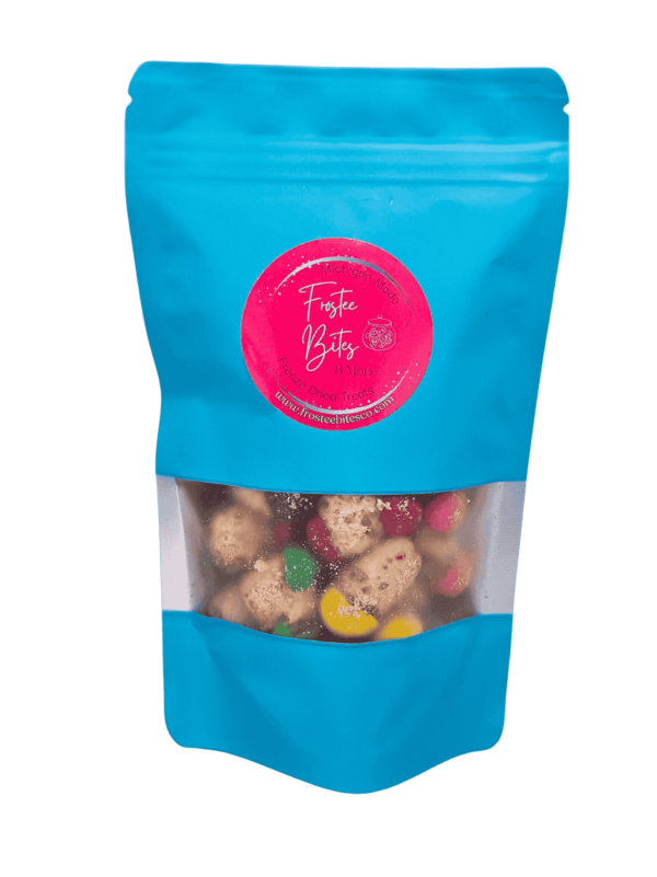 Frostee Bites 2oz bag of freeze-dried Caramel M&Ms