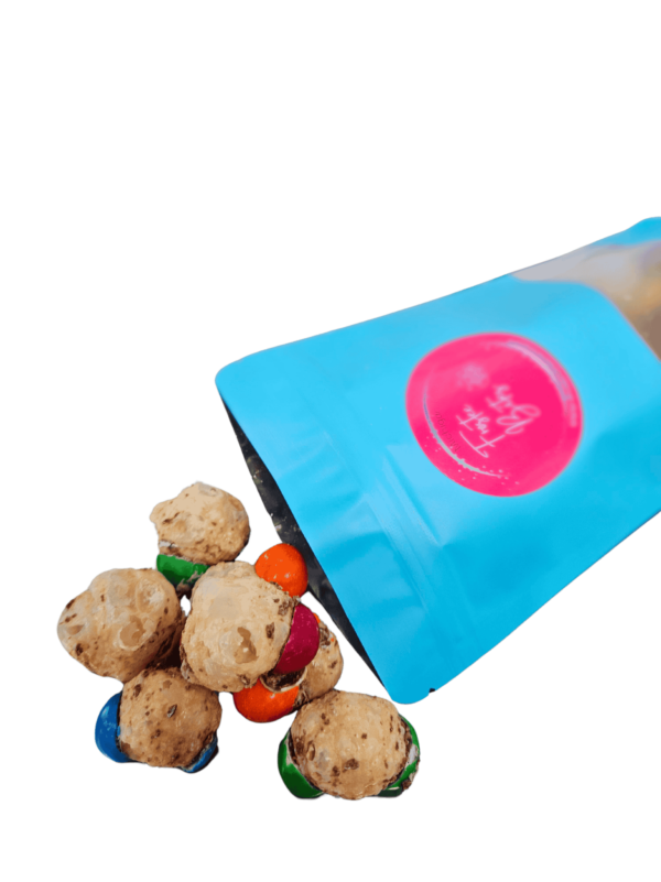 Frostee Bites freeze-dried Caramel M&Ms opened bag