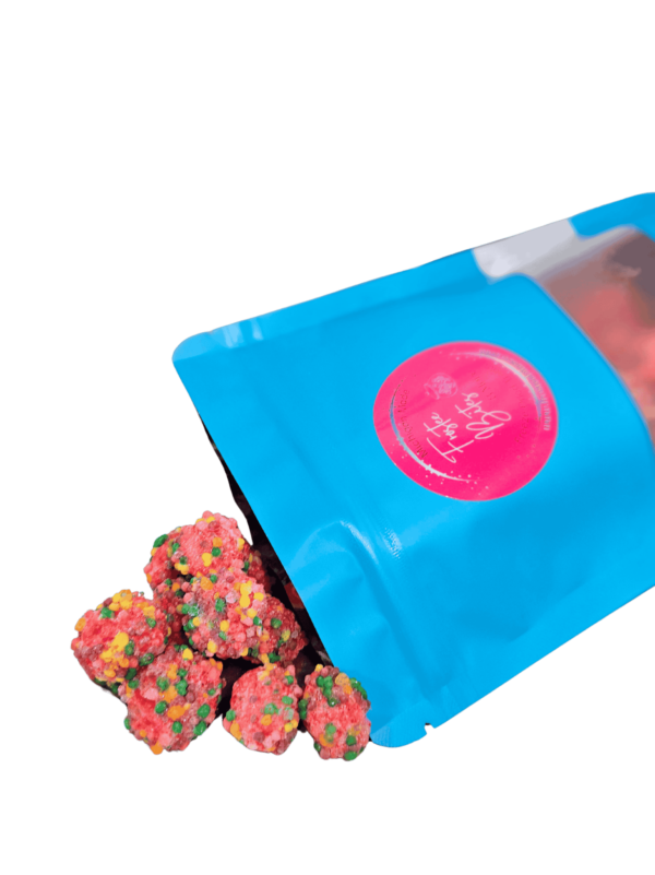 Frostee Bites freeze-dried Nerd Clusters opened bag