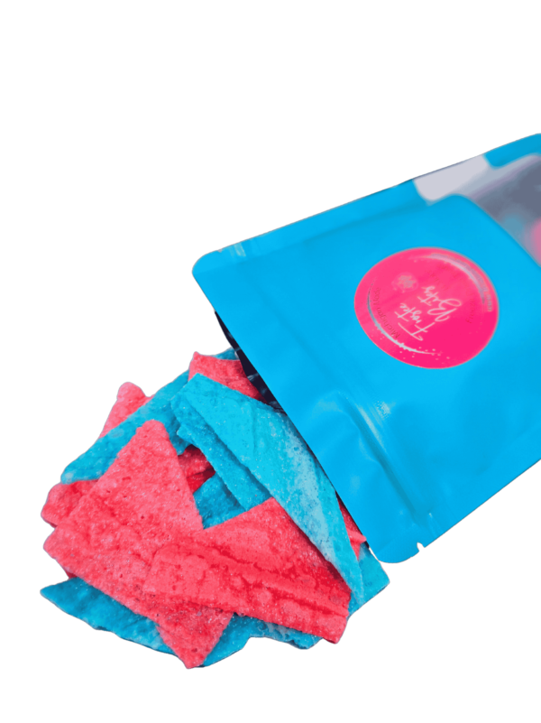 Frostee Bites freeze-dried Fruit Roll-Up opened bag